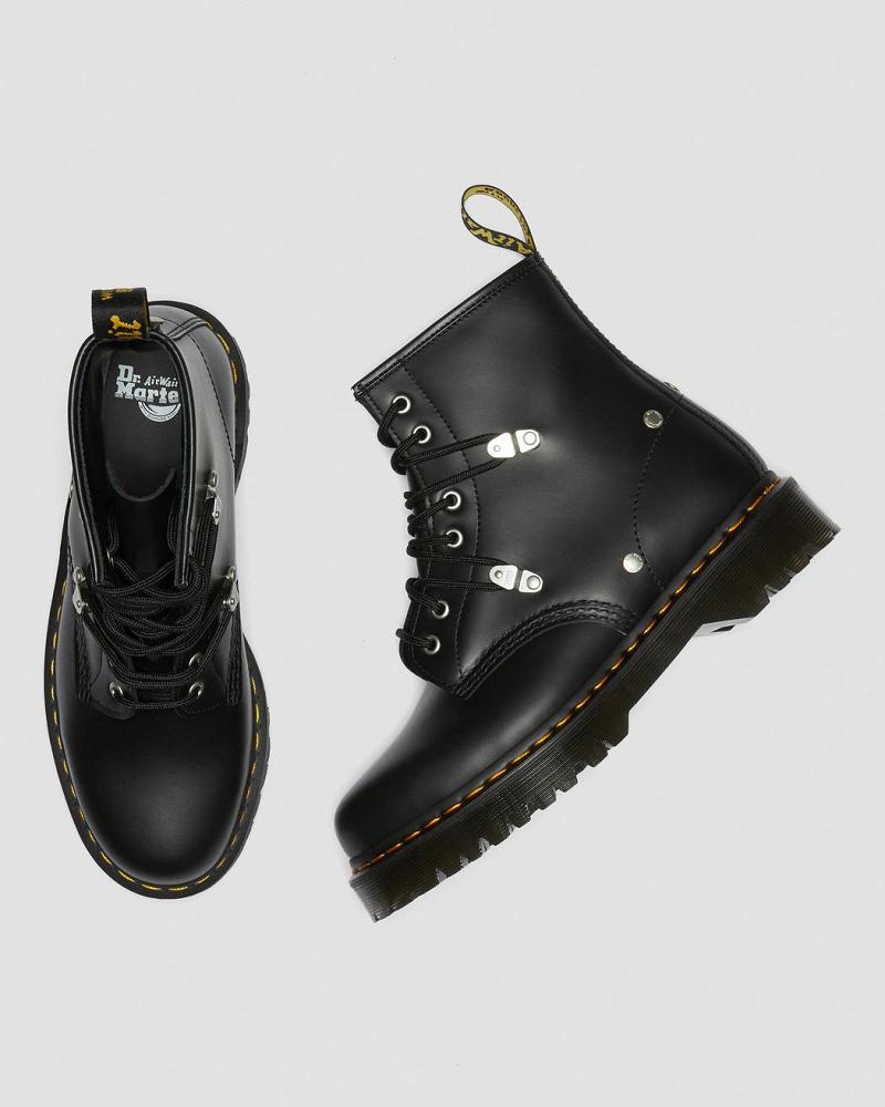 Dr Martens 1460 Bex Stud Lær Snørestøvletter Dame Svarte | Norge 620JPQ